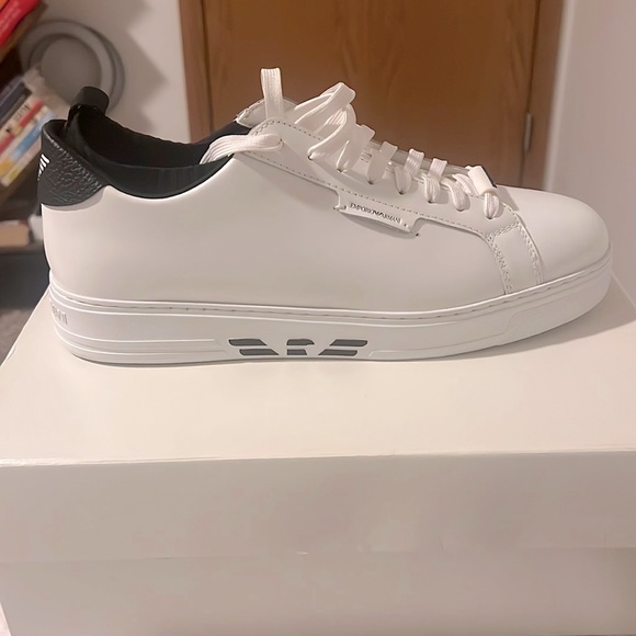 Emporio Armani Leather Trainers Size 2 